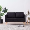 2-osobowa sofa tapicerowana tkaniną, czarna Lumarko!