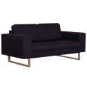 2-osobowa sofa tapicerowana tkaniną, czarna Lumarko!