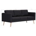  3-osobowa sofa tapicerowana tkaniną, czarna Lumarko!