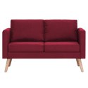  Sofa 2-osobowa, tapicerowana tkaniną, kolor czerwonego wina Lumarko!