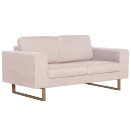  Sofa 2-osobowa tapicerowana tkaniną, kremowa Lumarko!