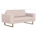  Sofa 2-osobowa tapicerowana tkaniną, kremowa Lumarko!