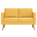  Sofa 2-osobowa tapicerowana tkaniną, żółta Lumarko!