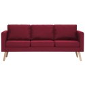  Sofa 3-osobowa, tapicerowana tkaniną, kolor czerwonego wina Lumarko!