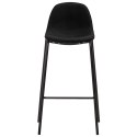  Krzesła barowe, 4 szt., czarne, tapicerowane tkaniną Lumarko!