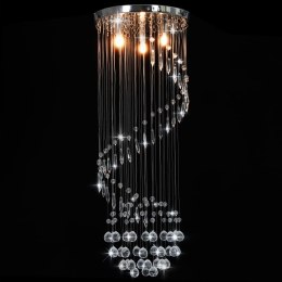  Lampa sufitowa z kryształami i koralikami, srebrna, spirala, G9 Lumarko!