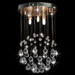  Lampa sufitowa z kryształkami i koralikami, srebrna, 3xG9 Lumarko!