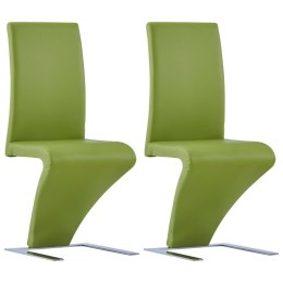  Krzesła o zygzakowatej formie, 2 szt., zielone, sztuczna skóra Lumarko!
