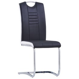  Krzesła stołowe, wspornikowe, 4 szt., czarne, sztuczna skóra Lumarko!