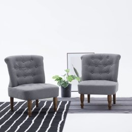  Krzesła w stylu francuskim, 2 szt., jasnoszare, materiałowe Lumarko!