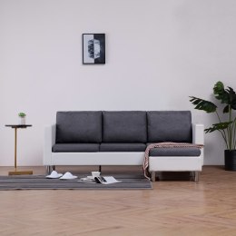  3-osobowa sofa z poduszkami, biała, sztuczna skóra Lumarko!