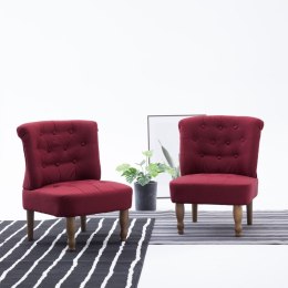  Krzesła w stylu francuskim, 2 szt., czerwone wino, tkanina Lumarko!