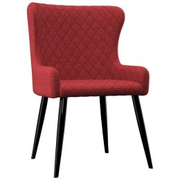 Lumarko Krzesła do jadalni, 2 szt., burgundowe, tapicerowane tkaniną