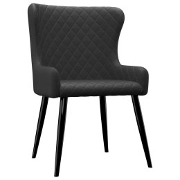  Krzesła do jadalni, 2 szt., czarne, tapicerowane tkaniną Lumarko!