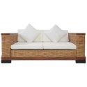  2-osobowa sofa z poduszkami, brązowa, naturalny rattan Lumarko!