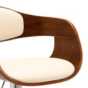  Krzesło barowe, kremowe, gięte drewno i sztuczna skóra Lumarko!