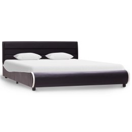  Rama łóżka z LED, czarna, sztuczna skóra, 160 x 200 cm Lumarko!