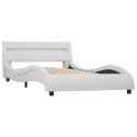  Rama łóżka z LED, biała, sztuczna skóra, 90 x 200 cm Lumarko!