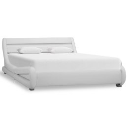  Rama łóżka z LED, biała, sztuczna skóra, 140 x 200 cm Lumarko!