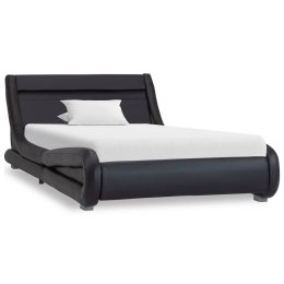  Rama łóżka z LED, czarna, sztuczna skóra, 100 x 200 cm Lumarko!