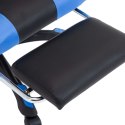  Fotel dla gracza, z podnóżkiem, niebiesko-czarny, ekoskóra Lumarko!