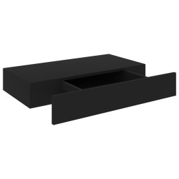  Wisząca półka ścienna z szufladą, czarna, 48x25x8 cm Lumarko!