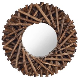  Lustro ścienne, 40 cm, drewno tekowe, okrągłe Lumarko!