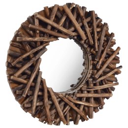  Lustro ścienne, 40 cm, drewno tekowe, okrągłe Lumarko!