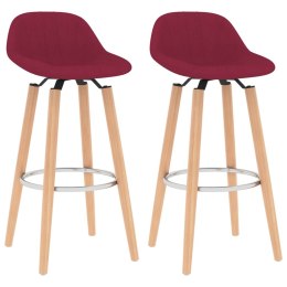  Krzesła barowe, 2 szt., czerwone wino, tapicerowane tkaniną Lumarko!