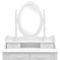  Toaletka ze stołkiem, biała, 75x69x140 cm, drewno paulowni Lumarko!