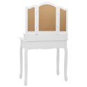  Toaletka ze stołkiem, biała, 80x69x141 cm, drewno paulowni Lumarko!