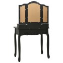  Toaletka ze stołkiem, czarna, 80x69x141 cm, drewno paulowni Lumarko!