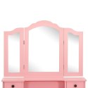  Toaletka ze stołkiem, różowa, 80x69x141 cm, drewno paulowni Lumarko!