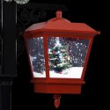  Świąteczna latarnia z Mikołajem, czarno-czerwona, 81x40x188 cm Lumarko!