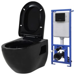 Lumarko Podwieszana toaleta ceramiczna ze spłuczką podtynkową, czarna