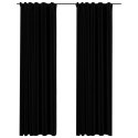  Zasłony stylizowane na lniane, 2 szt., czarne, 140x225 cm Lumarko!