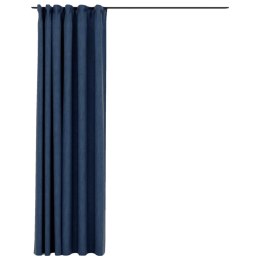  Zasłony stylizowane na lniane, haczyki, niebieskie, 290x245 cm Lumarko!