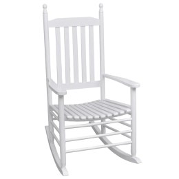  Fotel bujany z wygiętym siedziskiem, biały, drewniany Lumarko!