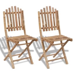  Składane krzesła ogrodowe, 2 szt., bambusowe Lumarko!