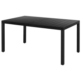 Lumarko Stół ogrodowy, czarny, 150x90x74 cm, aluminium i WPC