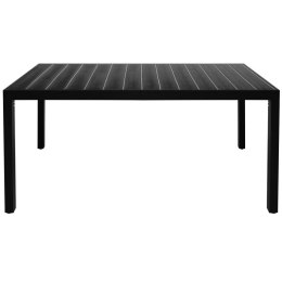  Stół ogrodowy, czarny, 150x90x74 cm, aluminium i WPC Lumarko!