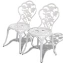  Krzesła bistro, 2 szt., odlewane aluminium, białe Lumarko!