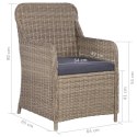  Krzesła ogrodowe z poduszkami, 2 szt., polirattan, brązowe Lumarko!