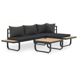  Sofa ogrodowa ze stołem i poduszkami, narożna, aluminium, WPC Lumarko!