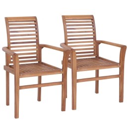  Sztaplowane krzesła do jadalni, 2 szt., lite drewno tekowe Lumarko!
