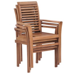  Sztaplowane krzesła do jadalni, 2 szt., lite drewno tekowe Lumarko!
