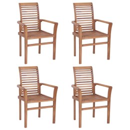  Sztaplowane krzesła do jadalni, 4 szt., lite drewno tekowe Lumarko!