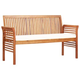 Lumarko 3-osobowa ławka ogrodowa z poduszką, 150 cm, drewno akacjowe
