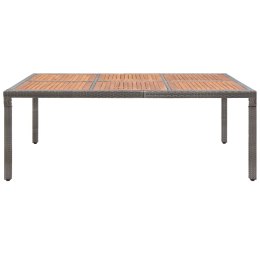  Stół ogrodowy, szary, 200x150x74 cm, rattan PE i drewno akacji Lumarko!