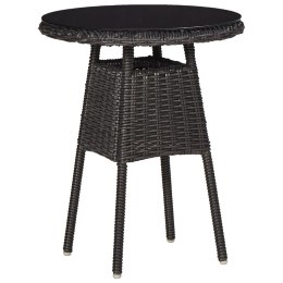 Lumarko 2 krzesła ogrodowe ze stolikiem, polirattan, czarne